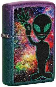  Zippo Alien Cannabis Leaf Iridescent Design 49441 feuerzeug