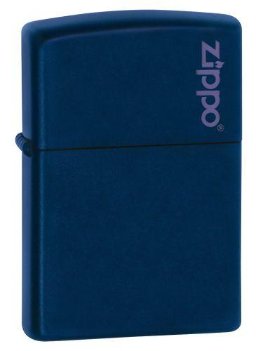 Zippo Navy Blue Matte Logo Zippo 239ZL Feuerzeug