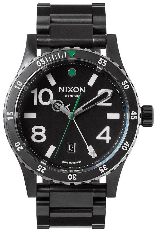  Nixon Diplomat SS Black Silver Green A277 1421 Uhren