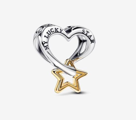  Pandora Lucky Star & Heart 763513C00 clip