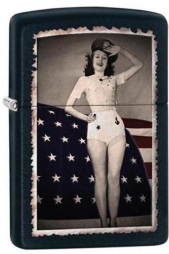 Zippo 28533 Flag Woman Saluting Feuerzeug